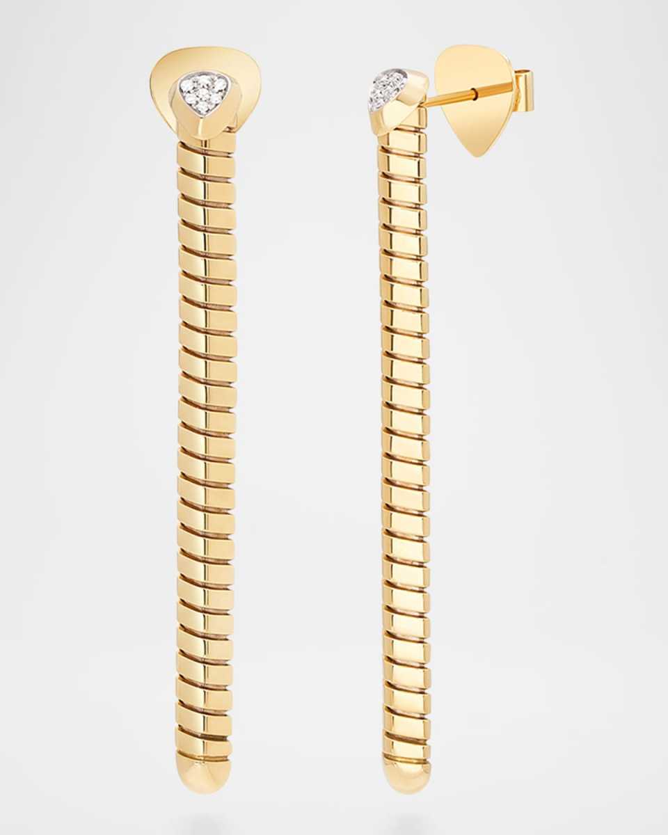 18k Yellow Gold Trisolina Drop Ear W D